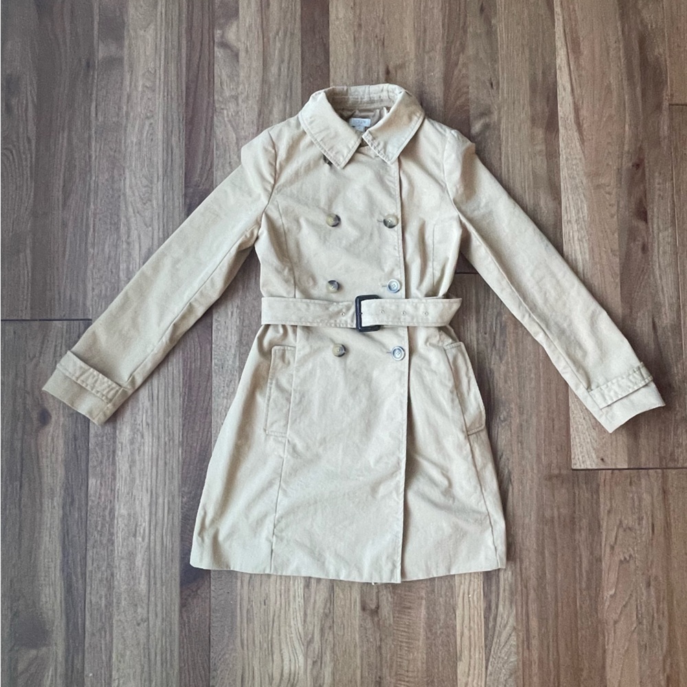 J. Crew Beige Double-Breasted Trench Coat